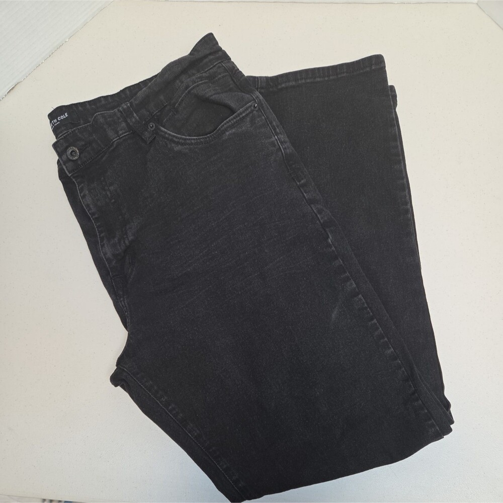 Kenneth Cole Men Black Jeans Straight Leg Fit 38X32 Stretch New York NEW